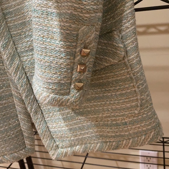 New Zara Fantasy Studded coco mint green jacket blazer spring - Picture 7 of 13